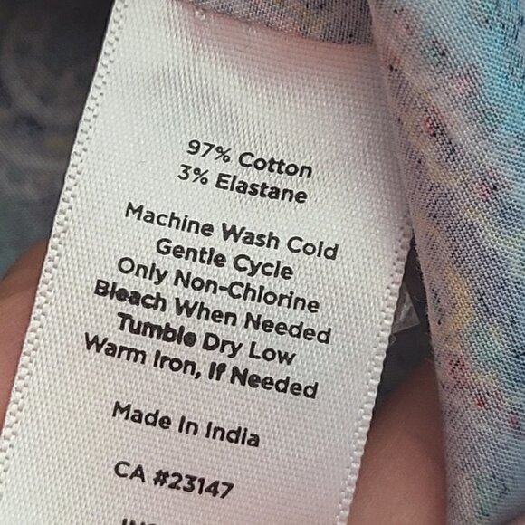 Talbots Turquoise Black Paisley Button up Long Sleeve Blouse - Picture 7 of 7